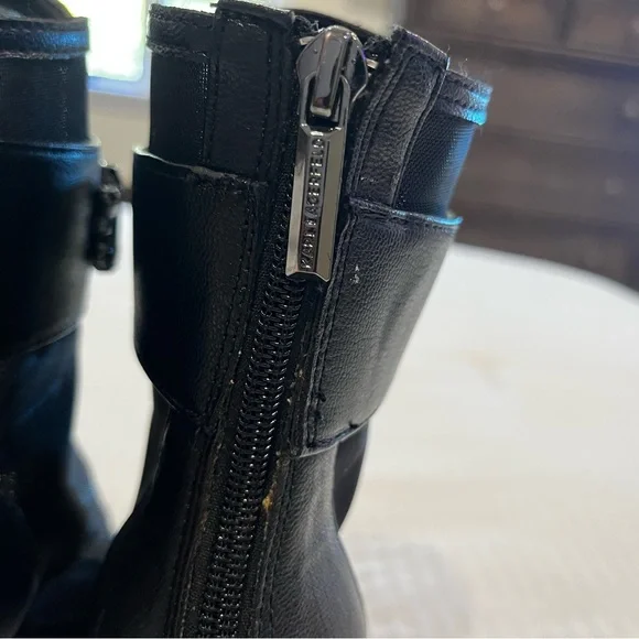 Women’s Karl Lagerfeld Black Sheer Jeweled Zipper Ankle Boots Size 6 - Picture 11 of 13